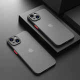 Shockproof Armor Matte Case for Iphone 13 14 12 11 Pro Max XR XS X 7 8 plus SE Mini Luxury Silicone Bumper Clear Hard Cover Capa