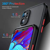 Shockproof Armor Matte Case for Iphone 13 14 12 11 Pro Max XR XS X 7 8 plus SE Mini Luxury Silicone Bumper Clear Hard Cover Capa