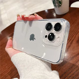 NEW Luxury Plating Clear Phone Case for Iphone 16 15 14 13 11 12 Pro Max X XS Max XR 7 8 plus Full Lens Protector Silicone Cover