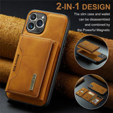 2 in 1 Detachable Magnetic Leather Case for Iphone 16 15 Pro Max 14 13 12 11 XS 7 8 plus SE2020 Wallet Cover Cards Holder Pocket