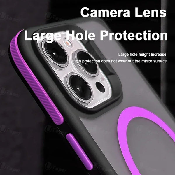 New Bicolor Matte Magnetic Phone Case for Iphone 16 Translucent Shockproof Bumper Hard 