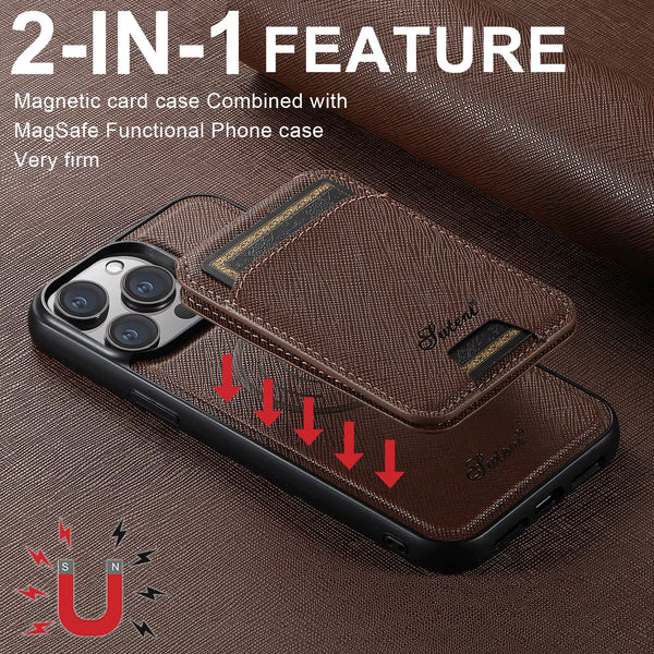 Magsafe Magnetic Wireless Charging Case for Iphone 15 Pro Max 13 12 14 16 Pro Max 16 plus Leather Wallet Card Bag Holder Cover