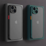 Shockproof Armor Matte Case for Iphone 13 14 12 11 Pro Max XR XS X 7 8 plus SE Mini Luxury Silicone Bumper Clear Hard Cover Capa